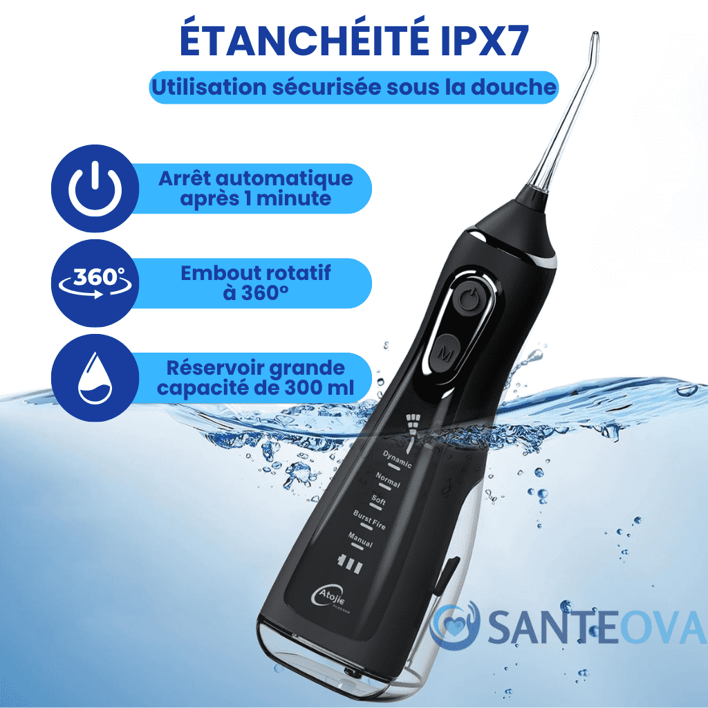 Aquadyn™ – Jet Dentaire Hydropulseur avec 5 Modes de Pression