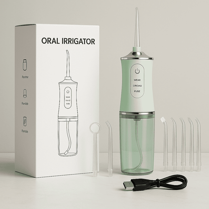FlossiJet™ – Jet Dentaire Sans Fil Rechargeable pour Hygiène Buccale Complète
