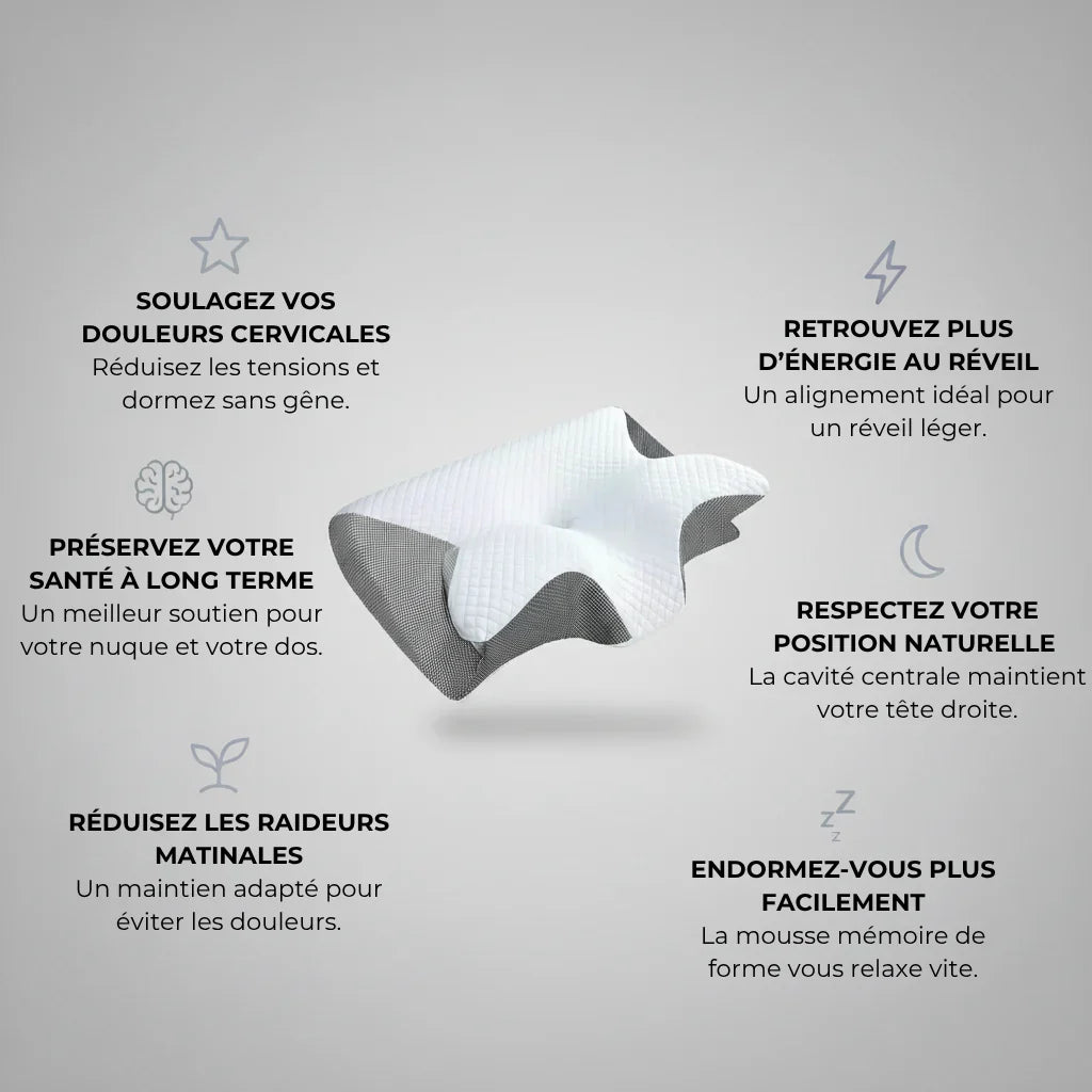 Oreiller Cervical Ergonomique - Reliora™
